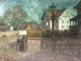 Thorolf Holmboe, Gateparti med to figurer i måneskinn