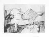 Edvard Munch, Dagen derpå, Radering i svart trykket på tykt gulhvitt papir