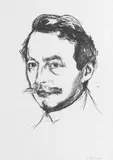 Edvard Munch, Dr Max Linde, Litografi trykket i svart på meget tynt gulhvitt
