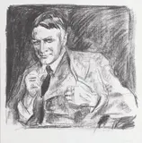 Edvard Munch, Arkitekt Henrik Bull, Litografi trykket i svart på middels tykt gulhvitt