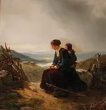Adolph Tidemand, Hvilende kvinne og barn på fjellsti