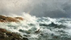 Otto Sinding, Storm, 1875, Olje på lerret