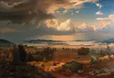 Bernt Lund, Christiania sett fra Trondhjemsveien ved Sinse, 1847, Olje på lerret, oppklebet på plate