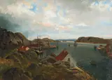 Johan Nielssen, Tordenvær, Ny-Hellesund, Olje på lerret, oppklebet på plate