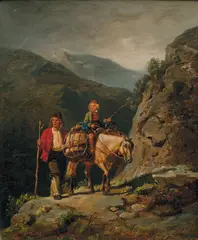 Adolph Tidemand, Til seters, Olje på lerret