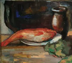 Gert Jynge, Stilleben med uer, 1926, Olje på lerret