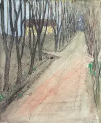 Thorolf Holmboe, Allé, 1895, Blandingsteknikk på papir, lysmål