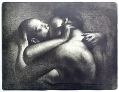 Odd Nerdrum, Omfavnelsen, Litografi, lysmål