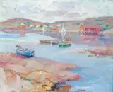 Thomas Frang, Skjærgårdslandskap, Olje på lerret