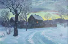 Otto Hennig, Kald vinteraften, Olje på lerret