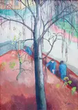 Fredrik Wilhelm Jacobsen, Gatearbeidere, 1925, Olje på lerret
