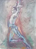 Joronn Sitje, Danser, 1956, Olje på lerret