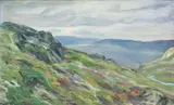 Gustav Wentzel, Fjellandskap, Olje på papp, oppklebet på plate