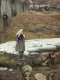 Gerhard Munthe, Vårvind Sandvika, 1887, Olje på lerret