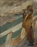 På utkikk by Christian Krohg, Olje på lerret, sold May 2003