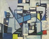 Jakob Weidemann, Komposisjon, 1949, Olje på plate