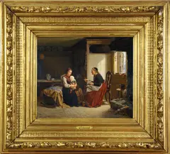 Adolph Tidemand, Nabokonens Raad, 1861, Olje på plate