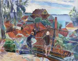 Jean Heiberg, Fra Brevik, 1918, Olje på lerret