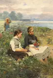 Oscar Wergeland, I engen, Olje på lerret