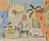 Fra Torremolinos by Johannes Rian, Olje på plate, sold May 2003