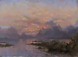 Nordnorsk landskap med sjøfugl by Frithjof Smith-Hald, Olje på lerret, sold May 2003