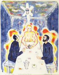 Victor Sparre, Sjeransky og Ginsberg i Emmaus, 1979, Litografi, lysmål