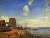 Carl Frederik Sørensen, Parti fra Helgoland, 1849, Olje på papir, oppklebet på lerret
