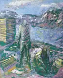 Håkon Bleken, Figur i landskap, 1982, Olje på lerret