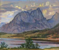 August måned by Karl Erik Harr, 1980, Olje på lerret, sold Dec 2002