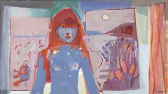 Tore Hamsun, Kvinneakt i interiør, 1965, Olje på lerret