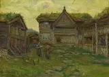 Marie Hauge, Fra Vågå, 1927, Olje på lerret