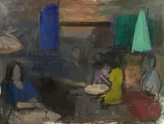 Johan Knoff, Boulevard ved natt, 1989, Olje på lerret