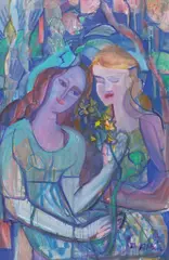 Thorstein Rittun, Bekkeblomster, 1992, Olje på lerret