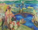 Olaf Tangen, Fra Blindtarmen i Kragerø, 1944, Olje på plate