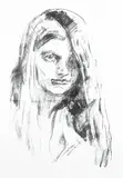 Edvard Munch, Eva Kittelsen, Litografi trykket i svart på gulhvitt papir
