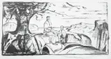 Edvard Munch, Historien II, Litografi trykket i svart på middels tykt