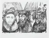 Edvard Munch, Genthinerstrasse i Berlin etter krigen, Litografi trykket i svart på middels tynt gulhvitt