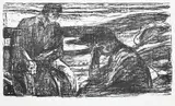 Edvard Munch, Kongsemnene: Skule og Jatgeir I, Litografi trykket i svart på middels tykt