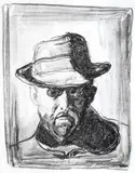 Edvard Munch, Hans Jæger II, Litografi trykket i svart på middels tynt