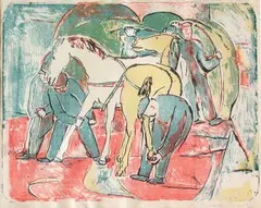 Alexander Schultz, Skoing av hester, Litografi, lysmål