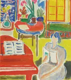 Kvinne i interiør by Johannes Rian, Olje på lerret, sold Jun 2002