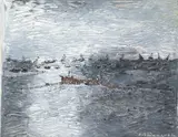 Olav Strømme, Sildefiske, 1961, Olje på plate