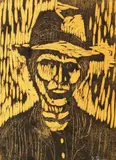 Johannes Rian, Mannsportrett, Tresnitt, lysmål