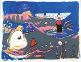 Menneske by Kai Fjell, Serigrafi, lysmål, sold Jun 2002