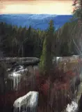Anders Kjær, Vårkveld, Olje på lerret