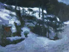 Tore Juell, Vinterlandskap, Olje på lerret