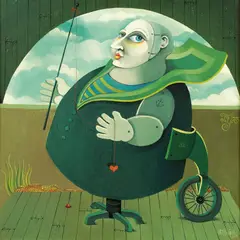 Terje Ythjall, Dressøren, 1975, Olje på lerret
