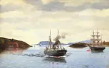 Lauritz Haaland, Dampskipet Kong H og seilskute i kystlandskap