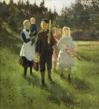 Helga Marie Ring Reusch, Barnefølge, Olje på lerret