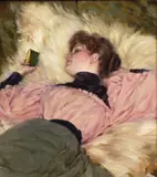 Heinrich Lossow, Hvilende kvinne, Olje på lerret